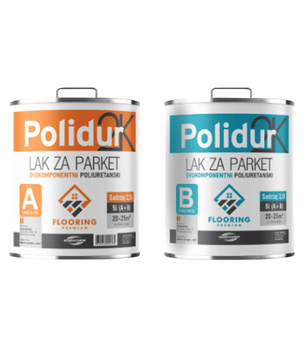 Lak za parket dvokomponentni Polidur 2K 2,5l+2,5l 2/1