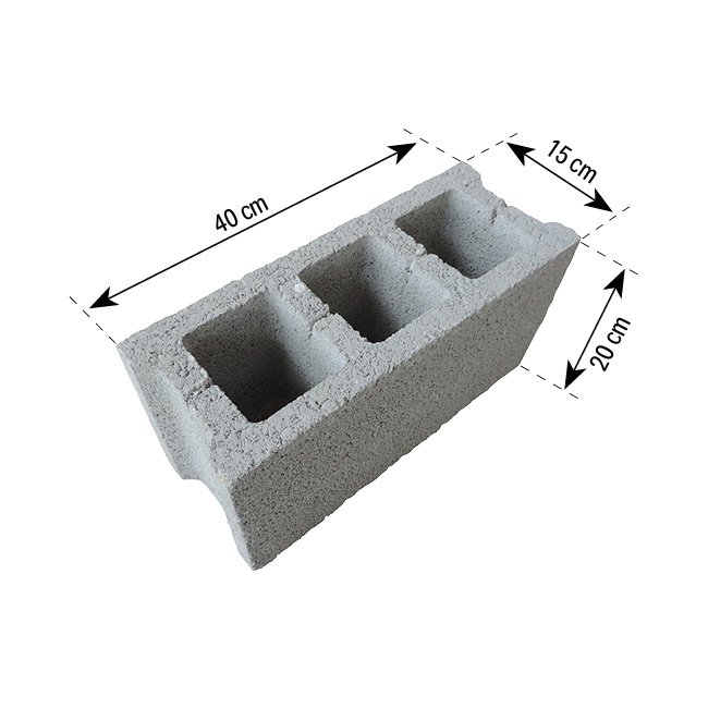 Blok betonski 15cm 20x40cm