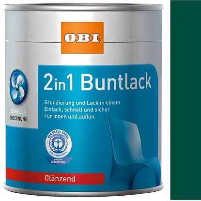 OBI 2u1 lak i temeljni premaz mossgrun sjajni 375 ml