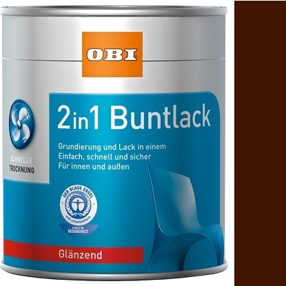 OBI 2u1 lak i temeljni premaz schokoladenbraun sjajni 375 ml