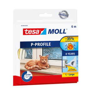 Tesamoll gumeno brtvilo za prozore i vrata P-Profil bijela 6 m