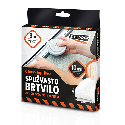Texo spužvasto brtvilo bijelo 8m x 10mm