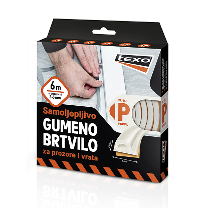 Texo gumeno brtvilo P-profil bijelo 6m