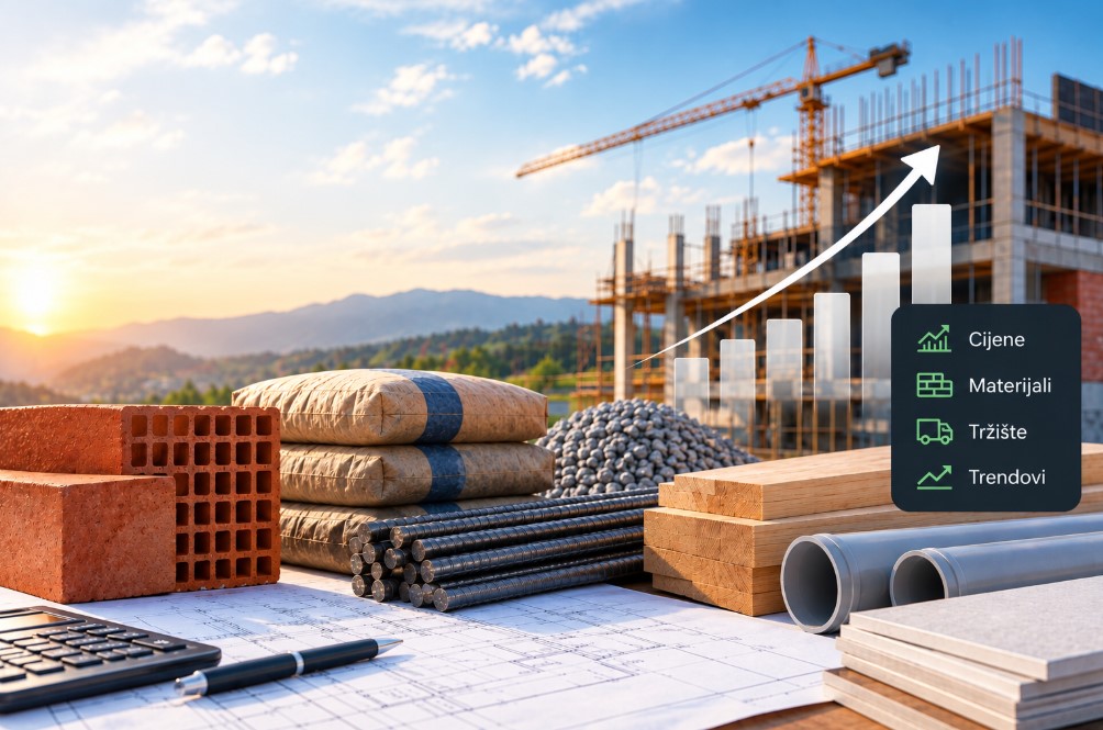 Indeks cijena građevinskog materijala 2026: +3,6 %